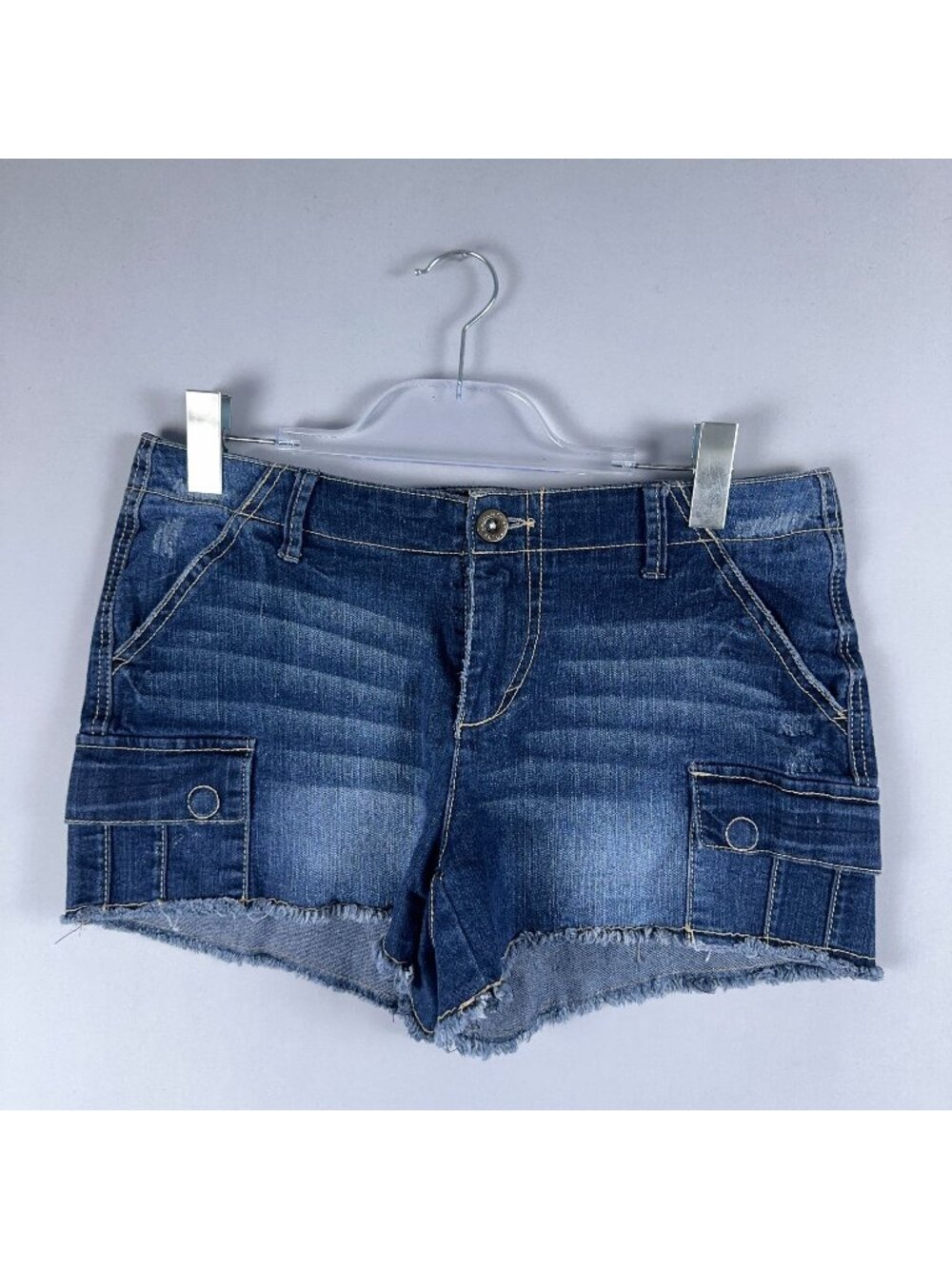 Route 66 Cutt Off Shorts Cargo Size 10 Distressed Frayed Hem Button Pockets